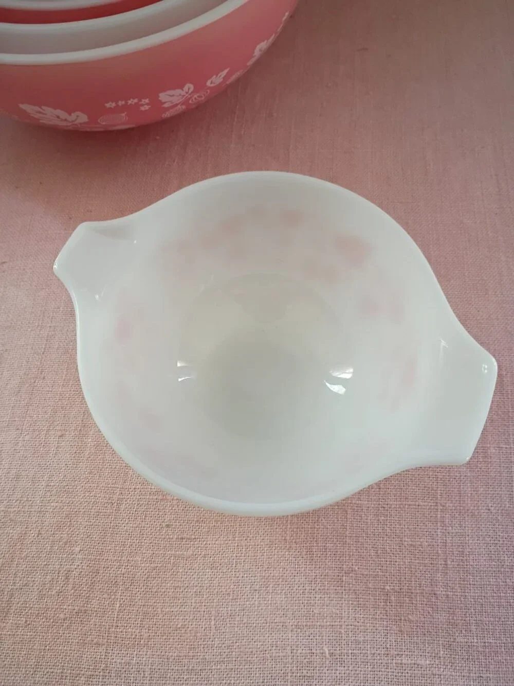 Vintage Pyrex Pink Gooseberry Cinderella Mixing Bowl Set of 4
